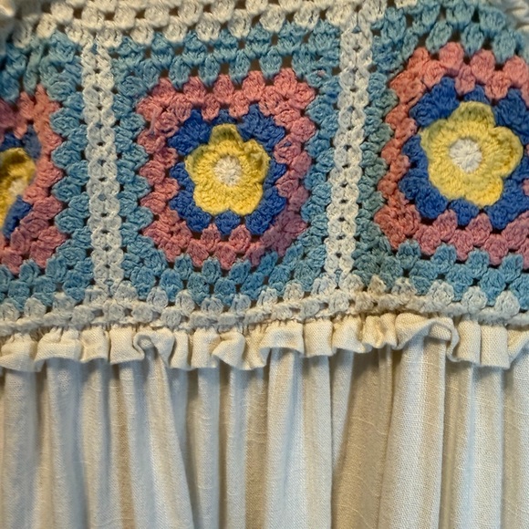 Haute Hippie Cream and Blue Kids Casual Dress - Picture 2 of 6